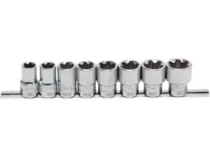 BGS Technic BGS 8806 Nástrčné hlavice 1/2" TORX Plus 18EP ÷ 32EP (Sada 8 dílů)