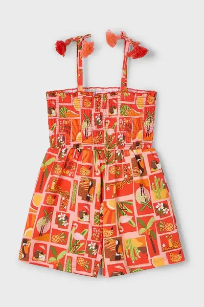 Dětský bavlněný overal Mayoral oranžová barva, bavlněný, 3877