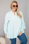 Kesi dámská plus-size viskózová halenka s volánovým rukávem