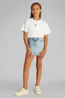 Dětská riflová sukně Calvin Klein Jeans modrá barva, mini, IG0IG02893