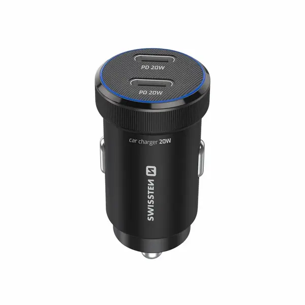 Swissten CL Adaptér 2x USB-C PD, 20W černá