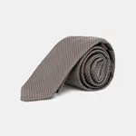 Hedvábná kravata HUGO Tie 6 cm hnědá barva, 50545444