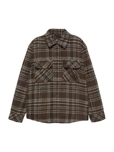 Pull&Bear Prechodná bunda  krémová / tmavohnedá / biela