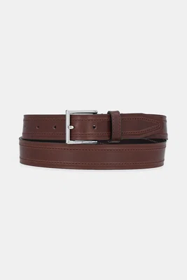 Kožený pásek Tommy Hilfiger pánský, hnědá barva, AM0AM13441