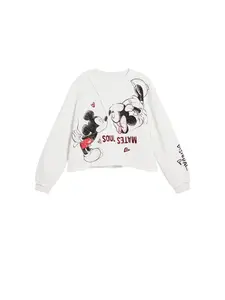 Desigual Mikina 'Mickey Mouse™ Kiss'  čierna / biela
