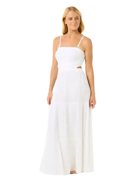Rip curl dámské šaty Premium Surf Maxi White | Bílá | Velikost S | 100% bavlna
