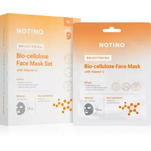 Notino Brightening Bio-Cellulose Face Mask with Vitamin C sada plátenných masiek pre rozjasnenie pleti