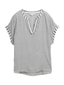 TOM TAILOR Blúzka  dymovo modrá / biela