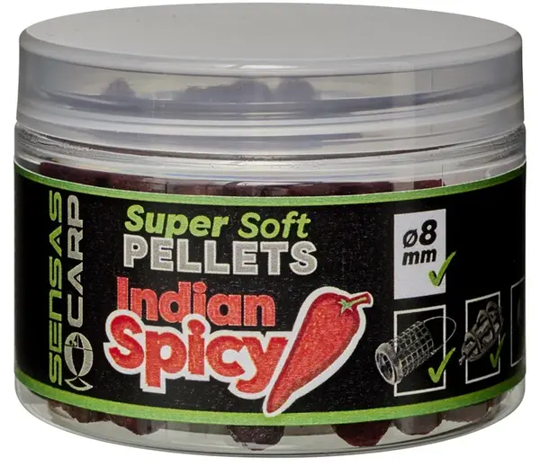 Sensas pelety super soft indian spicy 60 g - 6 mm