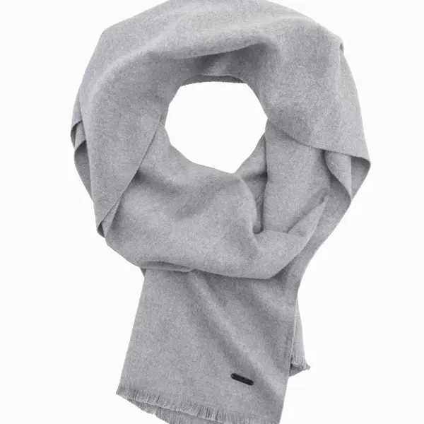 Ombre Men's monochrome fringed scarf - grey