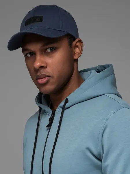 Ombre Men's baseball cap with rectangular patch - navy blue