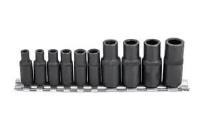 Hlavice úderové prodloužené 1/4" a 3/8" M1.5-12.5, sada 8 ks na liště - QUATROS QS50163