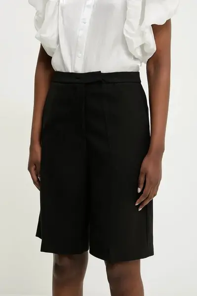 Kraťasy Answear.LAB dámské, černá barva, hladké, high waist