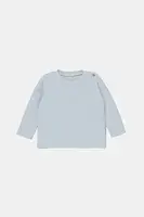 Dětské bavlněné tričko s dlouhým rukávem United Colors of Benetton modrá barva, 3X3MA105Y