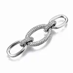 Brass Micro Pave Clear Cubic Zirconia Links Connectors