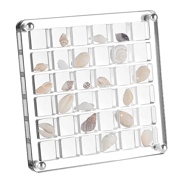 36 Grids Acrylic Shell Storage Box with Lid