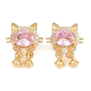 Brass Micro Pave Cubic Zirconia Beads