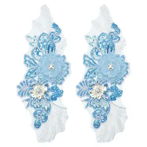 3D Flower Pattern Polyester Embroidered Lace Appliques