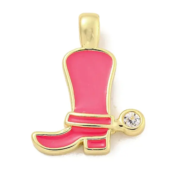 Brass with Cubic Zirconia with Enamel Pendant