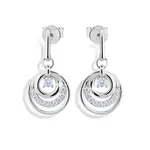 Modesi Blyštivé stříbrné náušnice se zirkony J230CZ-WN