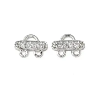 Brass Micro Pave Cubic Zirconia Chandelier Component Links