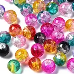 Transparent Crackle Baking Painted Glass Beads