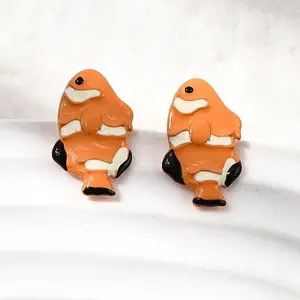 Brass Enamel Stud Earrings