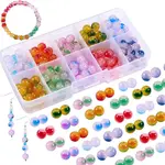 200Pcs 10 Colors Spray Painted Glass Beads