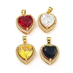 Rack Plating Brass Micro Pave Cubic Zirconia Pendants