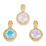 3Pcs 3 Colors Brass Micro Pave Cubic Zirconia Pendants