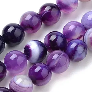Natural Striped Agate/Banded Agate Beads Strands