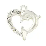 Alloy Micro Pave Clear Cubic Zirconia Pendants