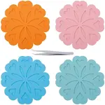 4Pcs 4 Colors Silicone Placemats