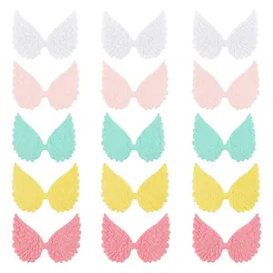 AHADEMAKER 50Pcs 5 Colors Cloth Embossed Wing Ornament Accessories