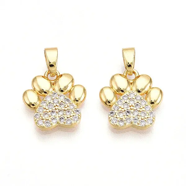 Brass Micro Pave Cubic Zirconia Pendants