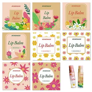 80Pcs 8 Style Lip Balm DIY Label Sticker