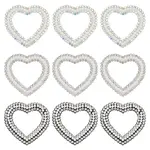 9Pcs 3 Colors Heart Non-woven Fabric Sew on Appliques