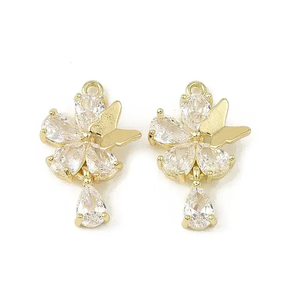 Brass Micro Pave Cubic Zirconia Pendants