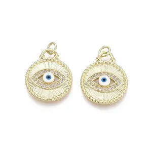 Brass Micro Pave Cubic Zirconia Pendants