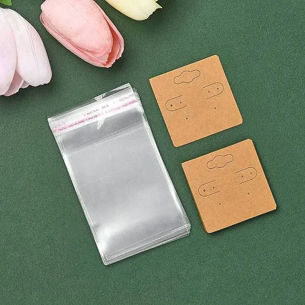 30Pcs Kraft Paper Earring Display Cards with Hanging Hole