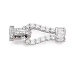 Brass Micro Pave Clear Cubic Zirconia Fold Over Clasps