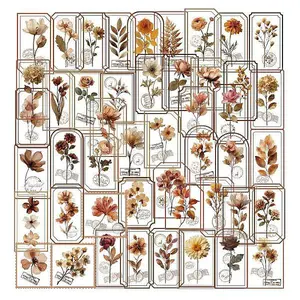 50Pcs Flower PET Stickers