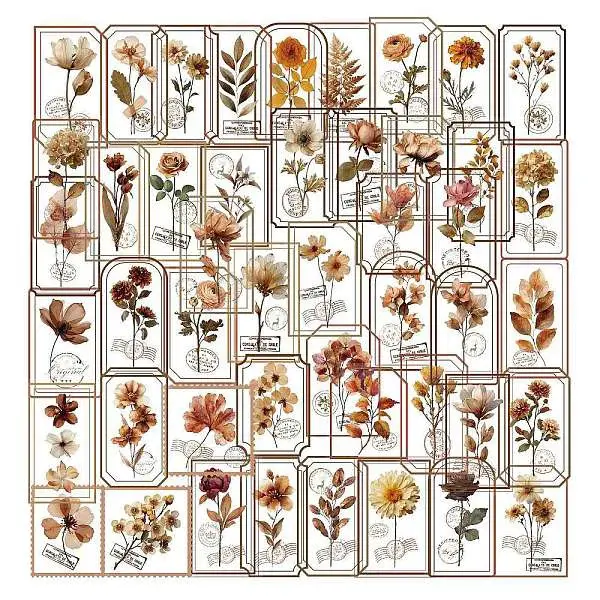 50Pcs Flower PET Stickers