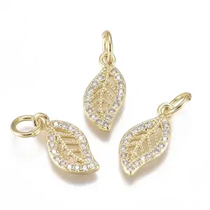 Brass Micro Pave Cubic Zirconia Charms