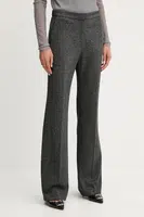 Kalhoty BOSS dámské, šedá barva, široké, high waist, 50543725