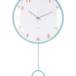 Nástěnné hodiny Karlsson Cheeky Dome Pendulum modrá barva