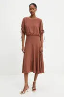 Šaty Answear.LAB hnědá barva, midi