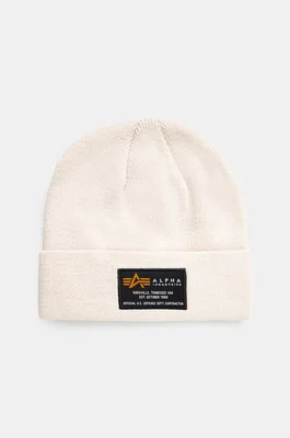Čepice Alpha Industries Crew Beanie béžová barva, 128924