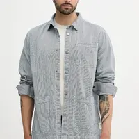 Bavlněná košile Barbour TINDALE pánská, tmavomodrá barva, relaxed, s klasickým límcem, MOS0435