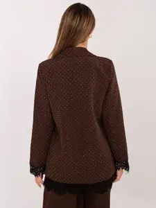 Hnědé sako s krajkovými detaily